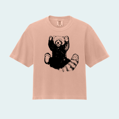 Red Panda - Paws UP (Limited Edition for September) Women’s Boxy Crop Tee