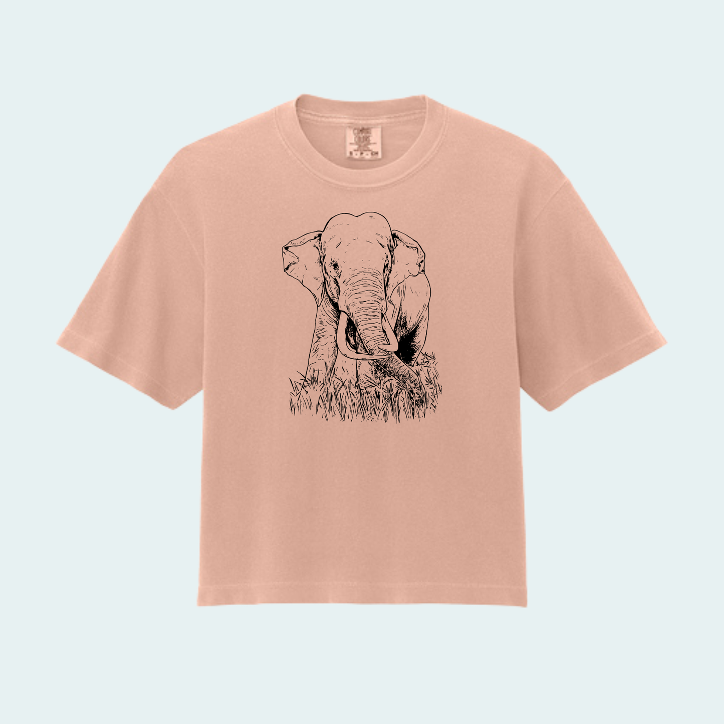 Asian Bull Elephant Fundraiser (Limited Edition for August) Women’s Boxy Crop Tee