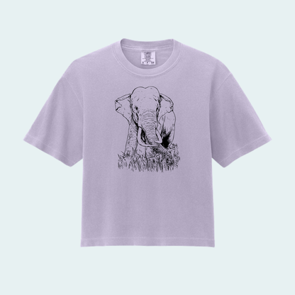 Asian Bull Elephant Fundraiser (Limited Edition for August) Women’s Boxy Crop Tee