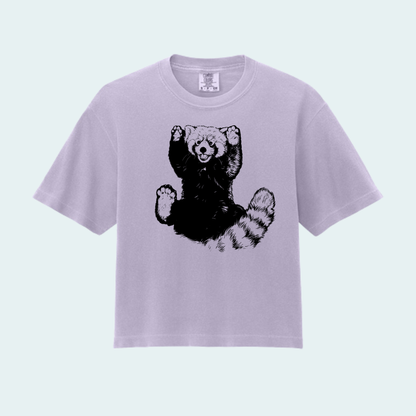 Red Panda - Paws UP (Limited Edition for September) Women’s Boxy Crop Tee