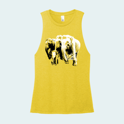 Asian Elephants Fundraiser (Limited Edition for June) Women's Muscle Tank