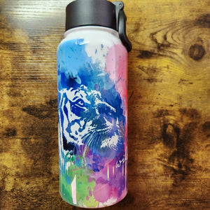Tiger Find me Where the Wild Things are Splatter Background - 32oz Water Bottle (Made to Order)