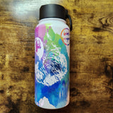 CUSTOM Name/Saying - Sloth - Rainbow Splatter - 32oz Water Bottle (Made to Order)
