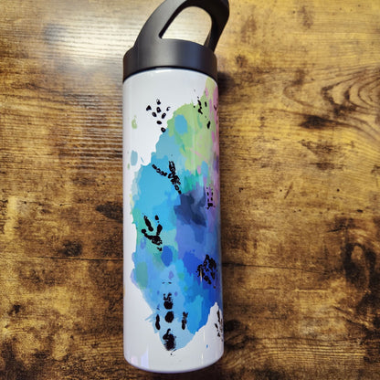 Bird Nerd - Feet Print - Rainbow Splatter - 20oz Water Bottle (Made to Order)