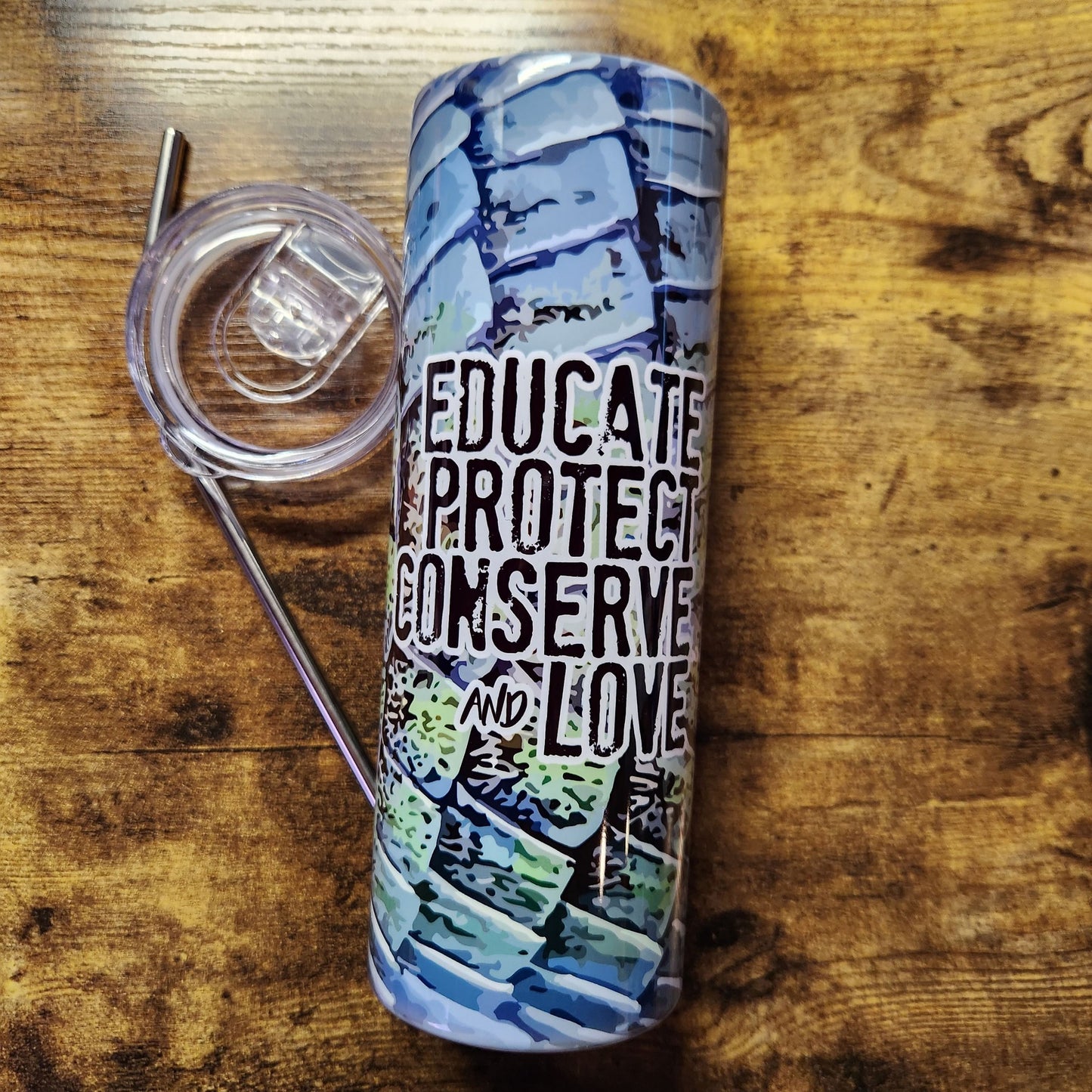 Mexican Alligator Lizard Scales - Educate Protect Conserve and Love - 20oz Tumbler (Made to Order)