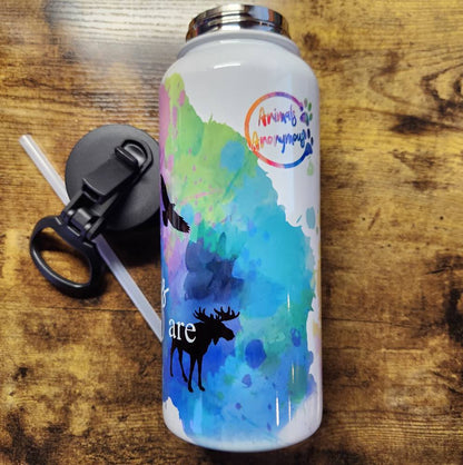 Mixed Species - Find me Where the Wild Things are Splatter - 32oz Water Bottle (Made to Order)