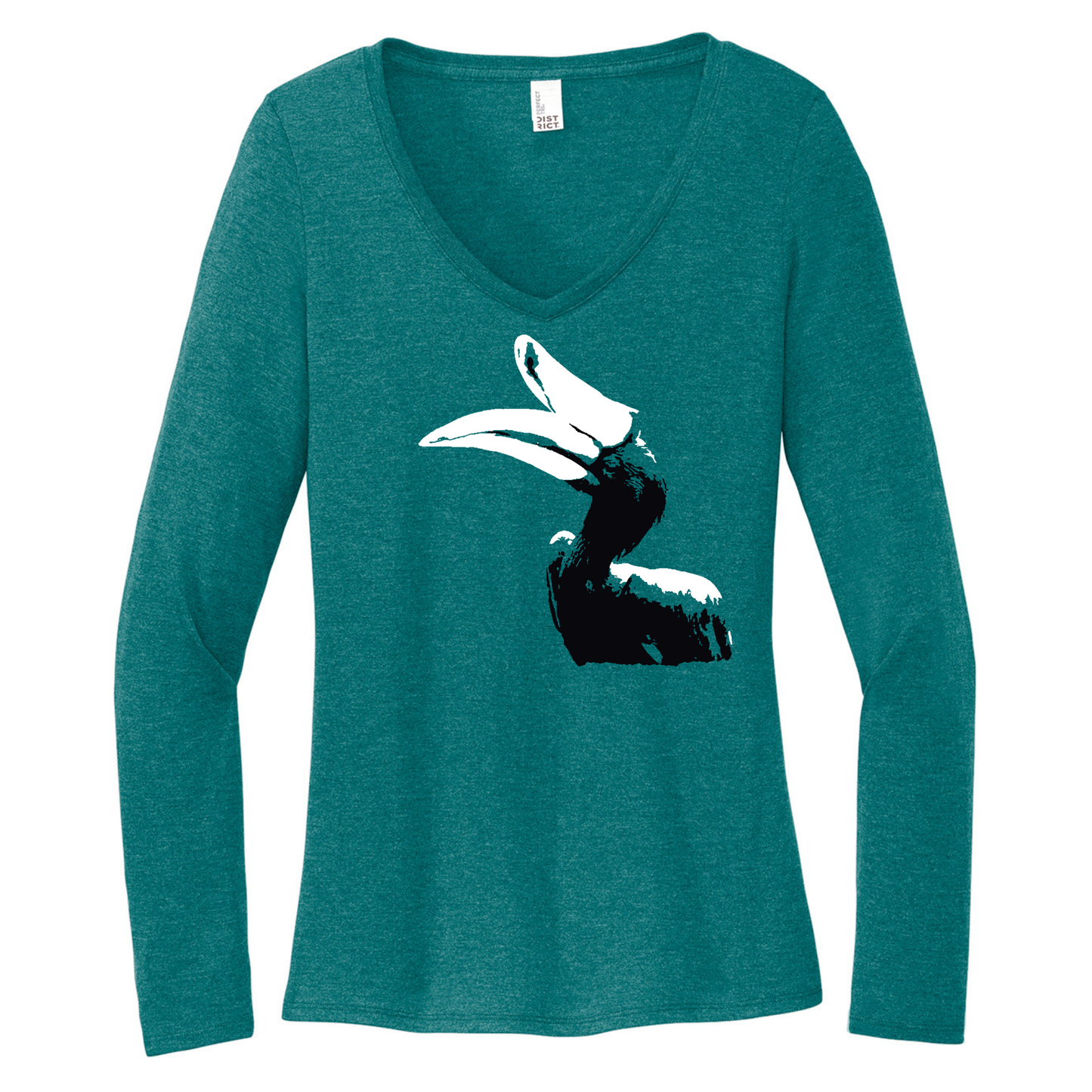 Rhinoceros Hornbill - Women's Long Sleeve V-Neck Tee (LIMITED EDITION)