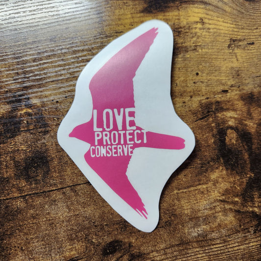 Falcon - Love Protect Conserve - Vinyl Decal (Made to Order)