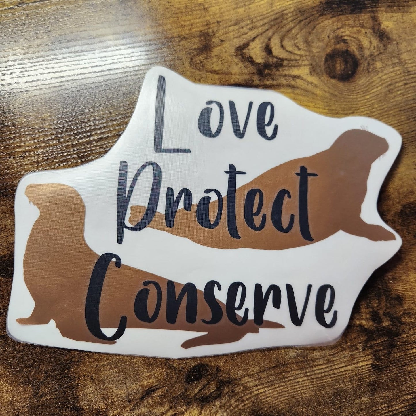 Seal and Sea Lion - Layered Love Protect Conserve - Vinyl Decal (Made to Order)