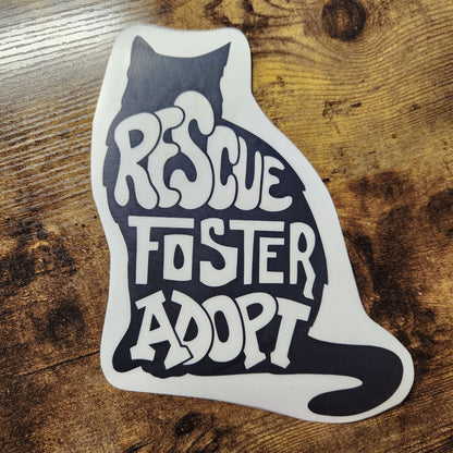 Rescue Foster Adopt Cat - Vinyl Decal (Made to Order)