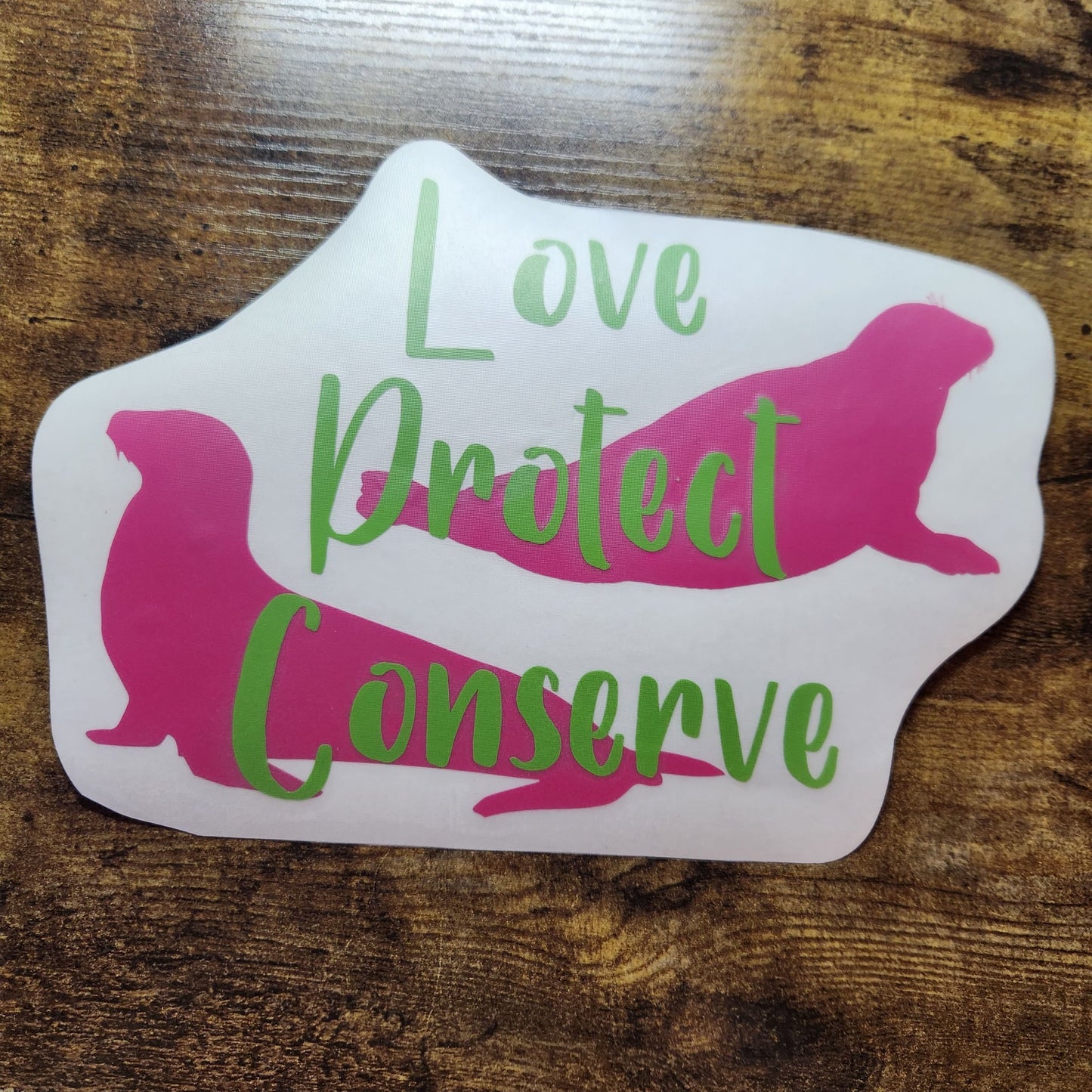 Seal and Sea Lion - Layered Love Protect Conserve - Vinyl Decal (Made to Order)