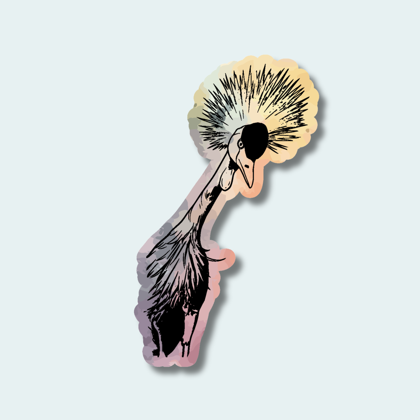 Grey Crowned Crane (Limited Edition for July) 4in Sticker