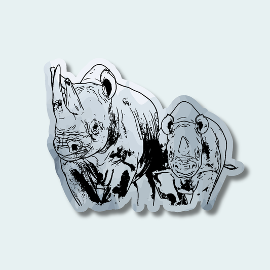 Rhino with Baby Fundraiser (Limited Edition for July) 4in Sticker