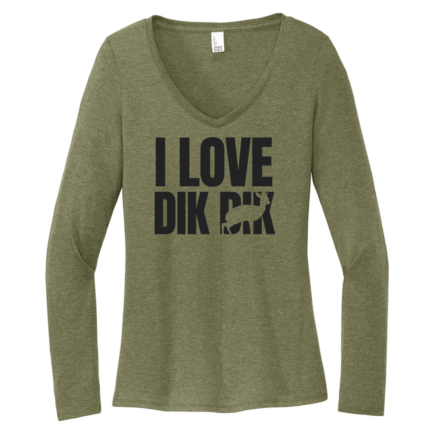 I love Dik Dik - Women's Long Sleeve V-Neck Tee (LIMITED EDITION)