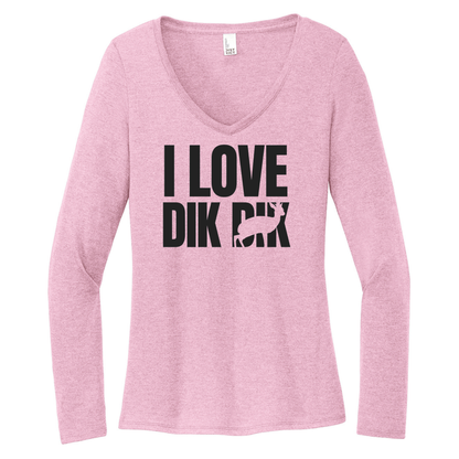 I love Dik Dik - Women's Long Sleeve V-Neck Tee (LIMITED EDITION)