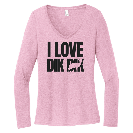 I love Dik Dik - Women's Long Sleeve V-Neck Tee (LIMITED EDITION)