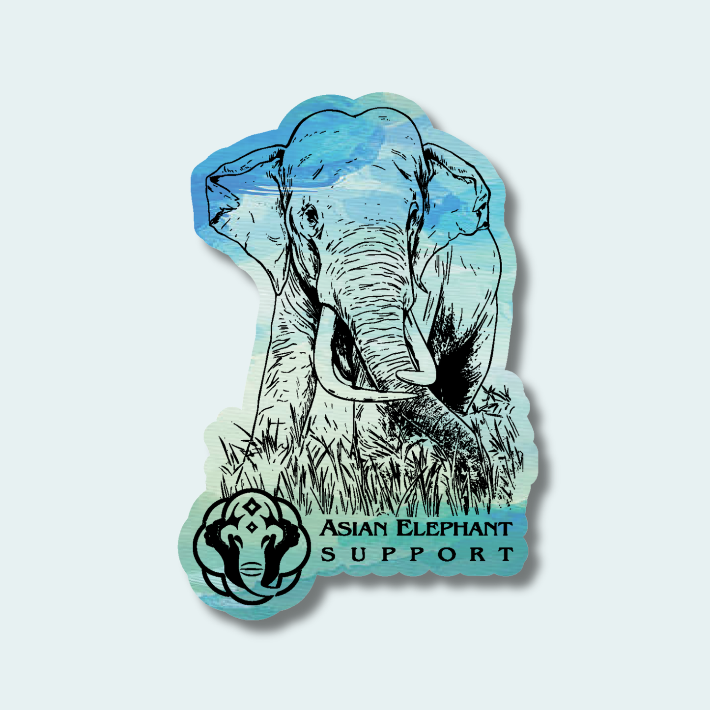 Asian Bull Elephant Fundraiser (Limited Edition for August) 4in Sticker