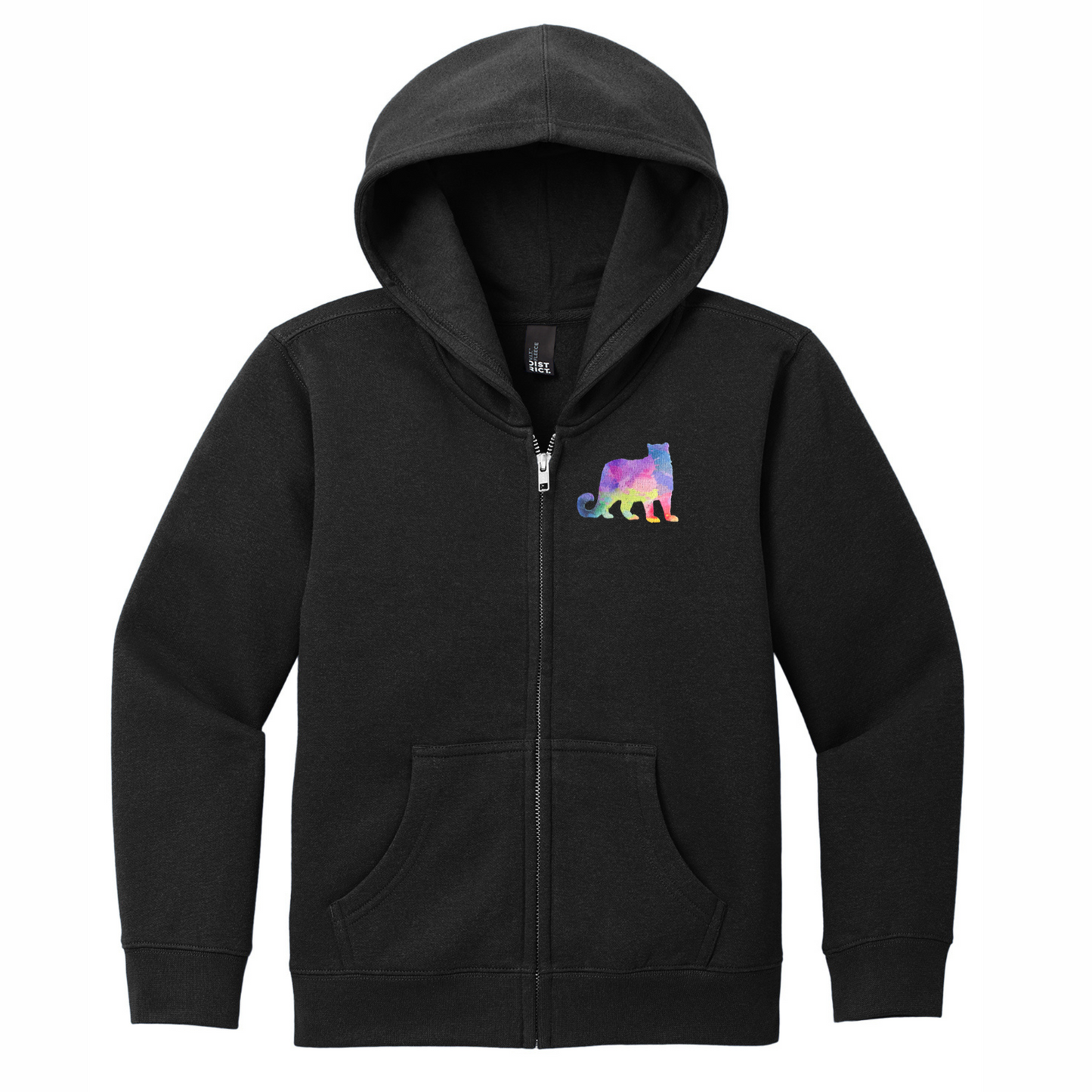 Snow Leopard Rainbow Embroidery - Full Zip Jacket