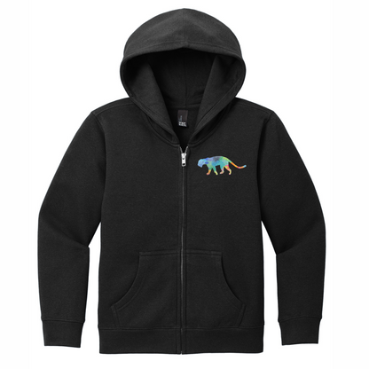 Clouded Leopard Rainbow Embroidery - Full Zip Jacket