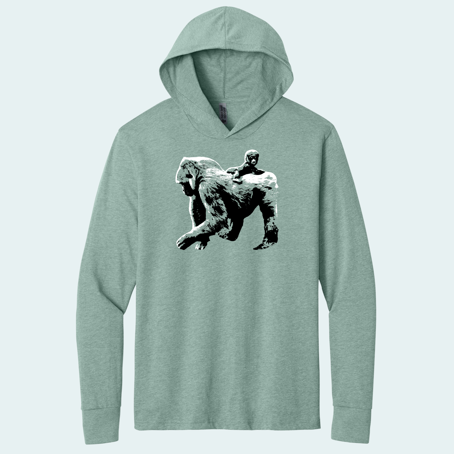 Gorilla with Baby (Limited Edition for January) Hooded Long Sleeve Tee