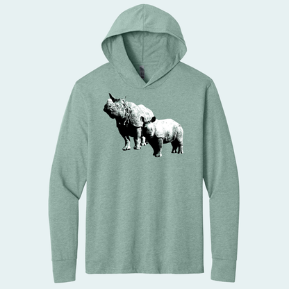 Rhino with Baby (Limited Edition for January) Hooded Long Sleeve Tee