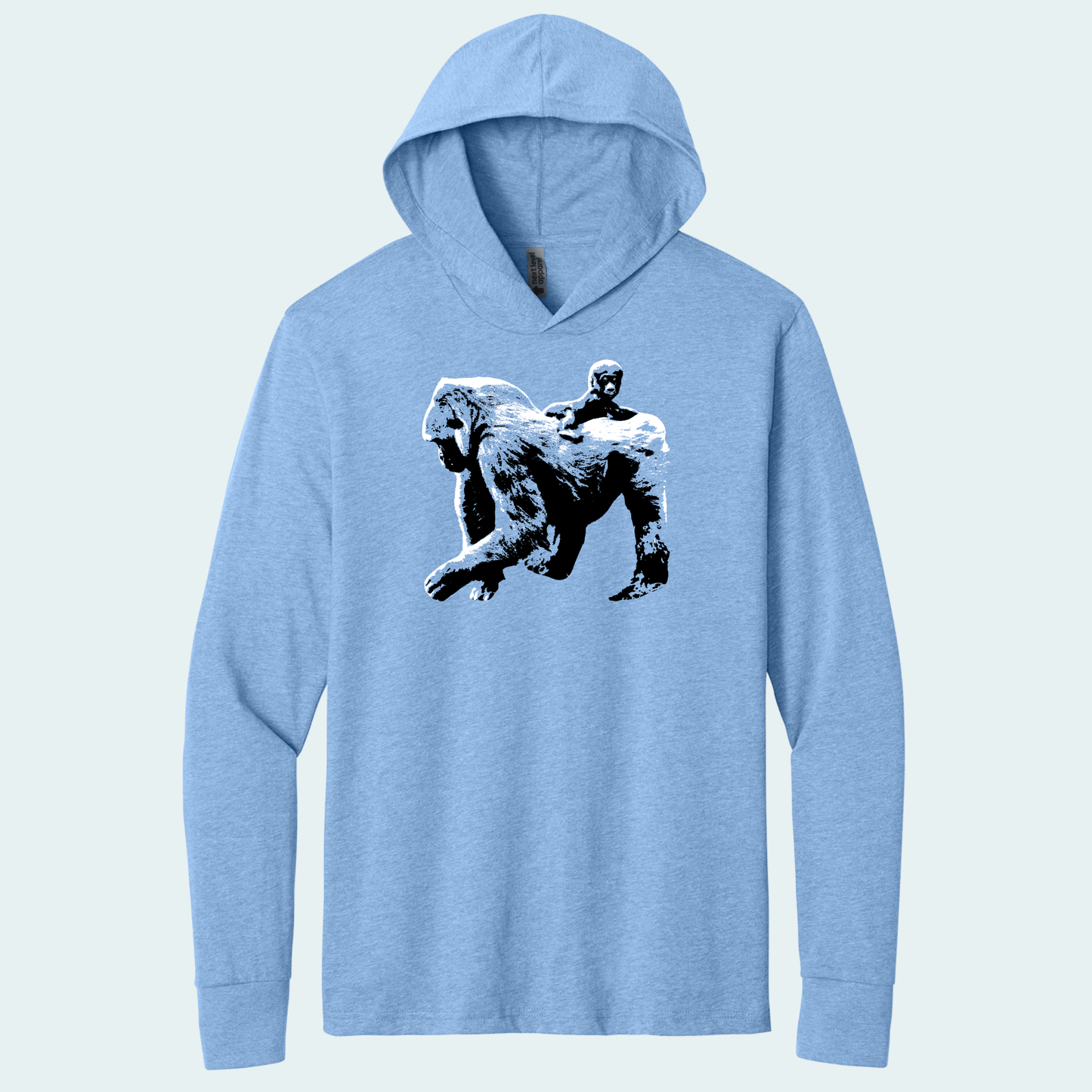 Gorilla with Baby (Limited Edition for January) Hooded Long Sleeve Tee