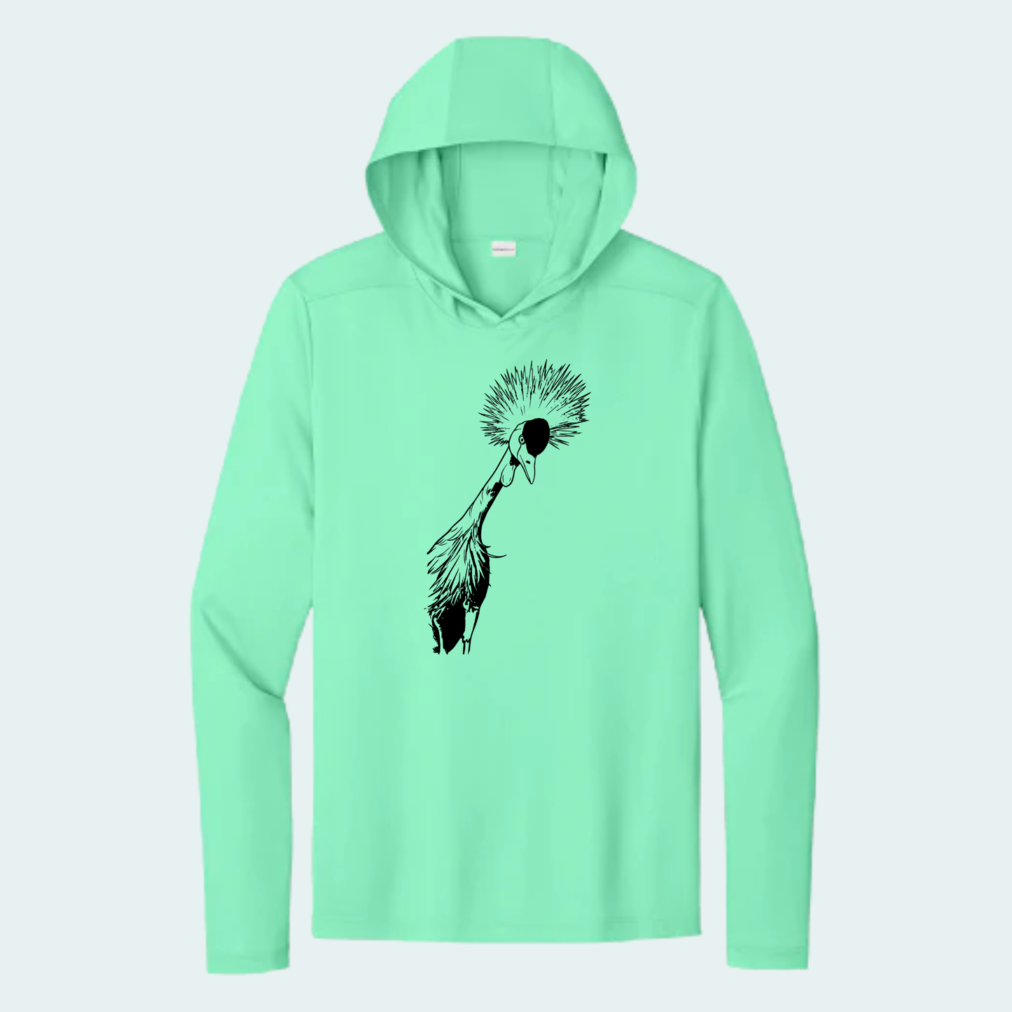 Grey Crowned Crane (Limited Edition for July) Athletic Hooded Tee