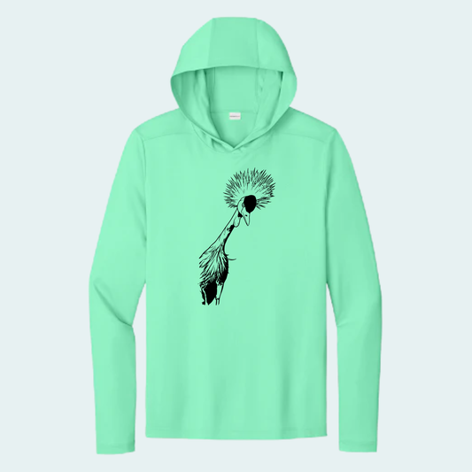 Grey Crowned Crane (Limited Edition for July) Athletic Hooded Tee