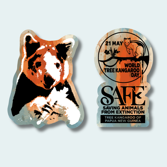 Tree Kangaroo Fundraiser (Limited Edition for May) 4in Design and 4in Logo Sticker