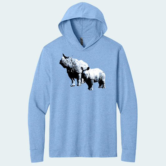Rhino with Baby (Limited Edition for January) Hooded Long Sleeve Tee