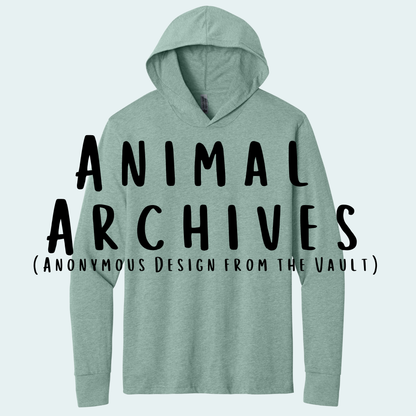 Animal Archives (Anonymous Design from the Vault) Hooded Long Sleeve Tee
