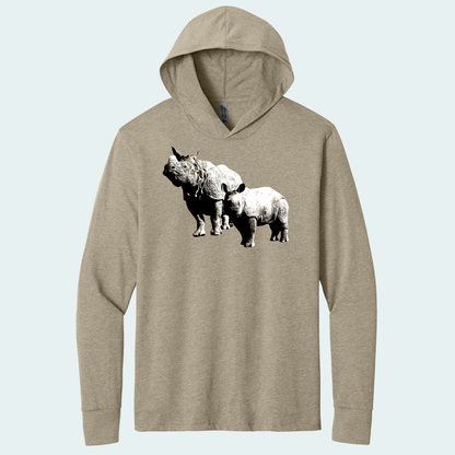 Rhino with Baby (Limited Edition for January) Hooded Long Sleeve Tee