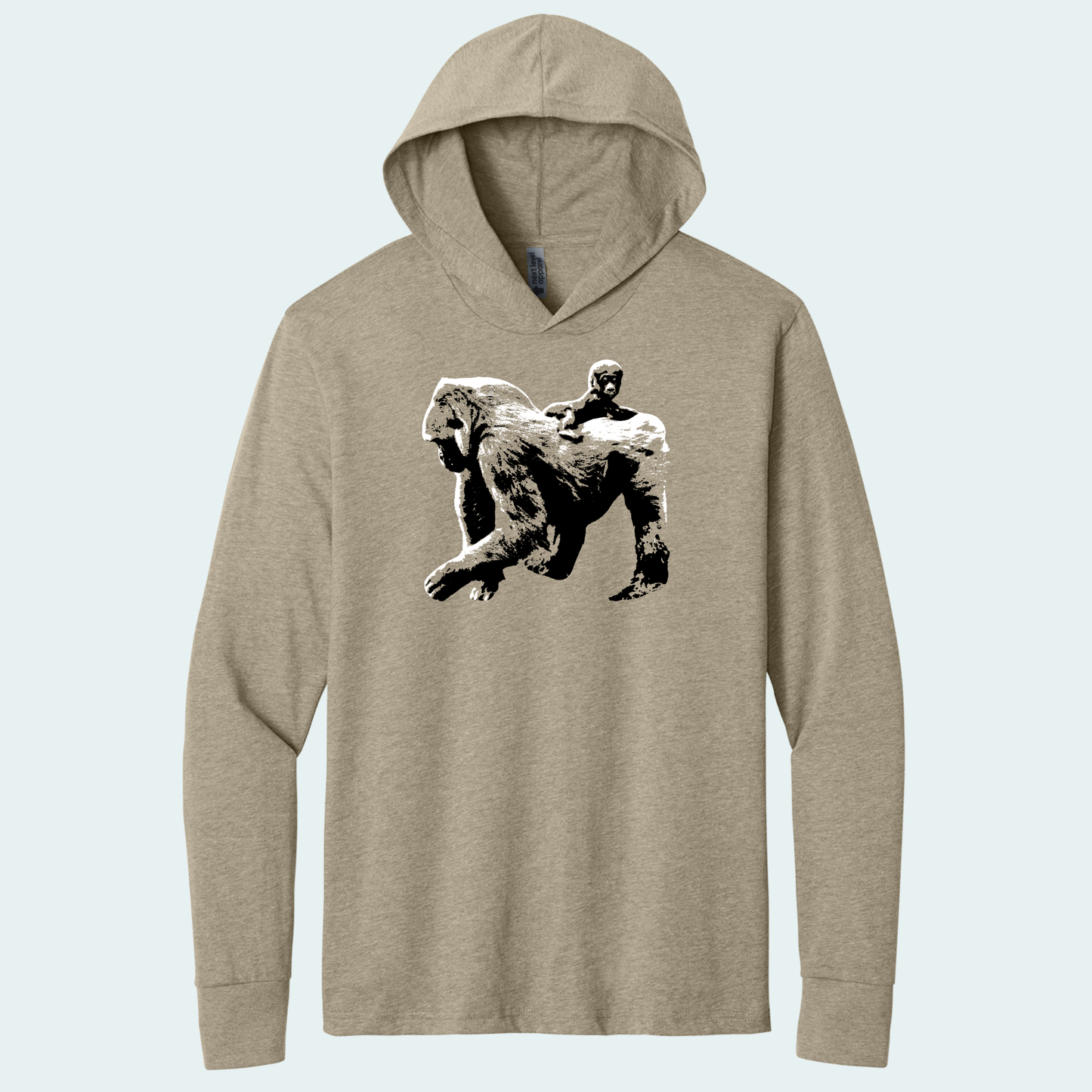Gorilla with Baby (Limited Edition for January) Hooded Long Sleeve Tee