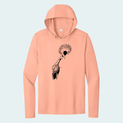 Grey Crowned Crane (Limited Edition for July) Athletic Hooded Tee