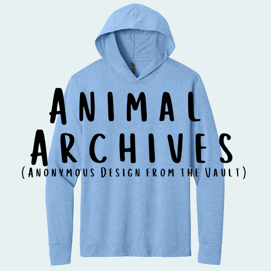 Animal Archives (Anonymous Design from the Vault) Hooded Long Sleeve Tee