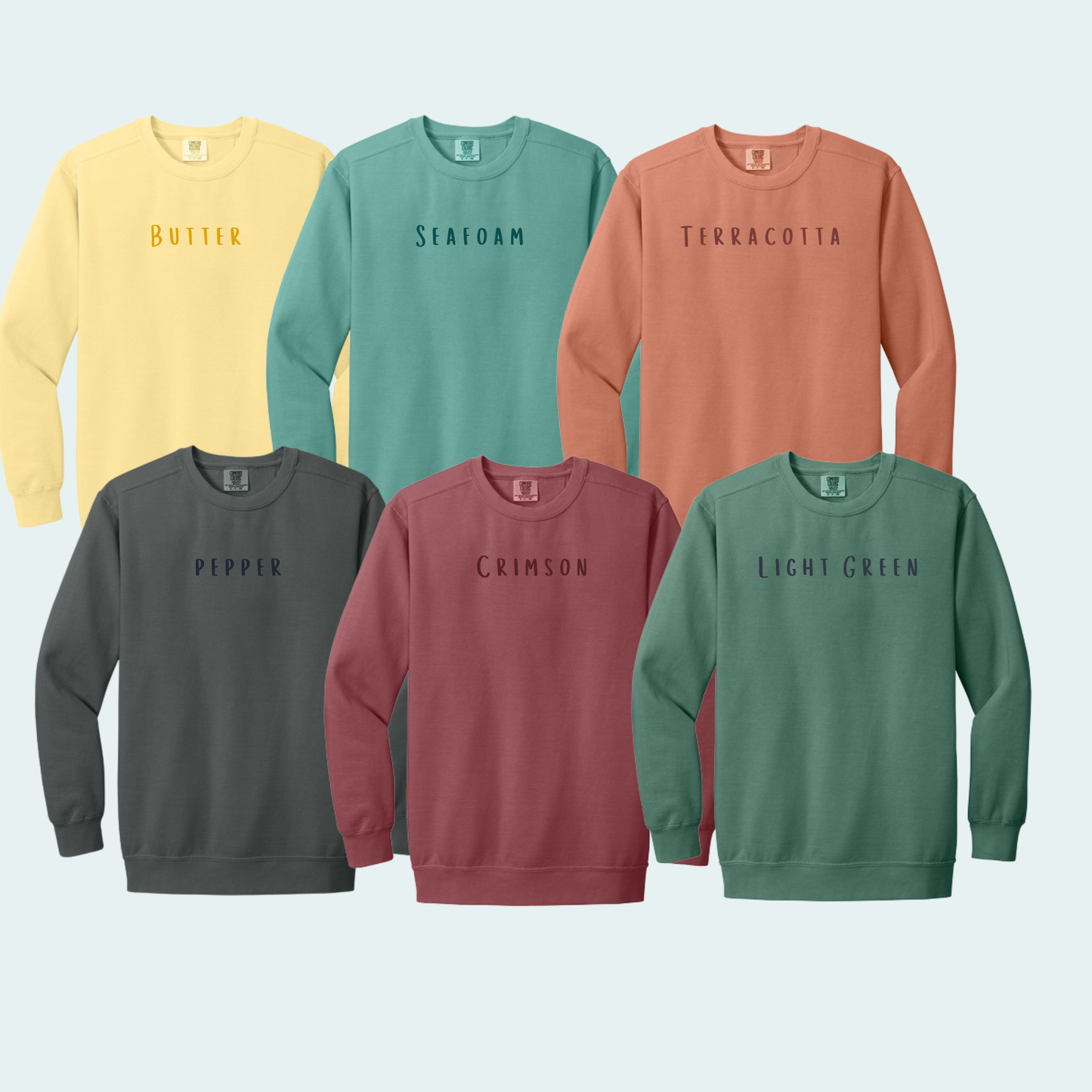 Cat Crazy Embroidery on Comfort Color Crewneck