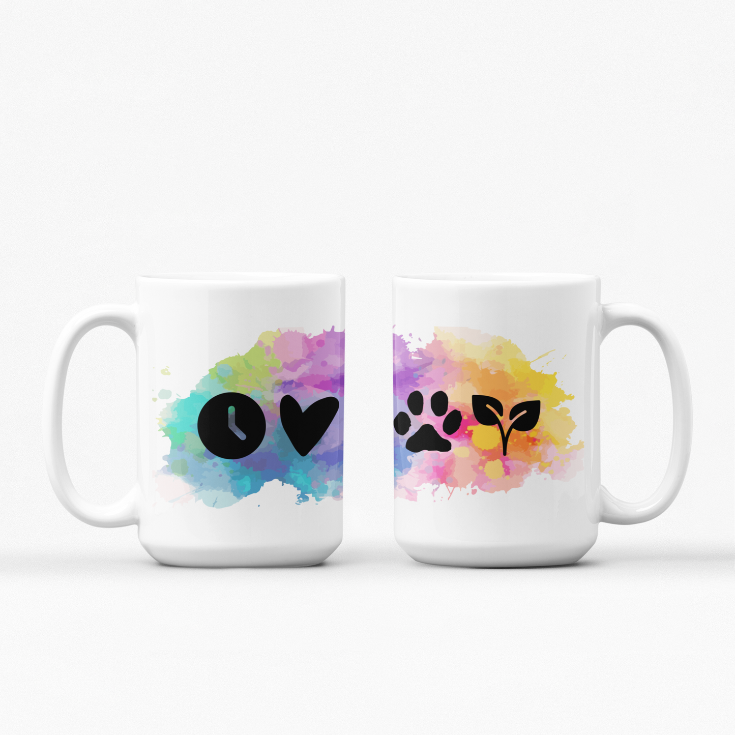 Clock, Heart, Paw, Leaf - Mug