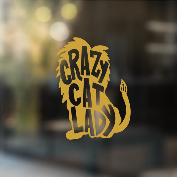 Crazy Cat Lady Lion - Vinyl Decal (Made to Order)