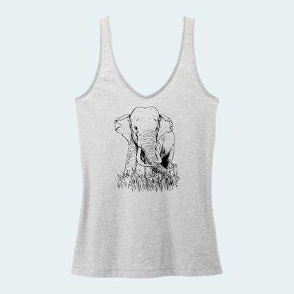 Asian Bull Elephant Fundraiser (Limited Edition for August) Women's V-Neck Tank