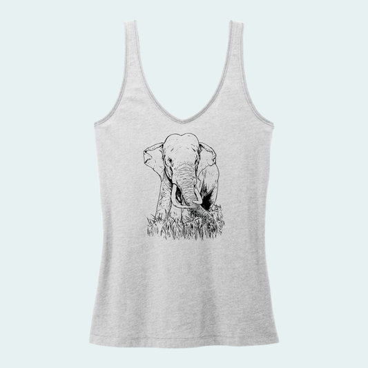 Asian Bull Elephant Fundraiser (Limited Edition for August) Women's V-Neck Tank