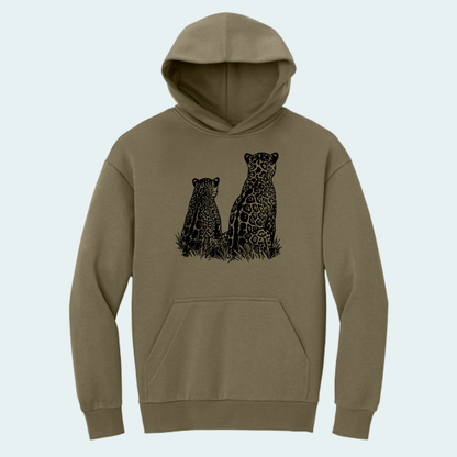 Two Jaguars -Fundraiser for Wild Cat Research and Management(Limited Edition for October) Heavyweight Fleece Hoodie