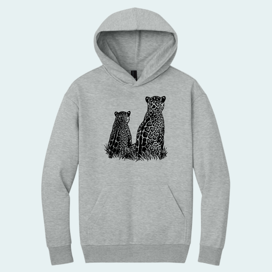 Two Jaguars -Fundraiser for Wild Cat Research and Management(Limited Edition for October) Heavyweight Fleece Hoodie