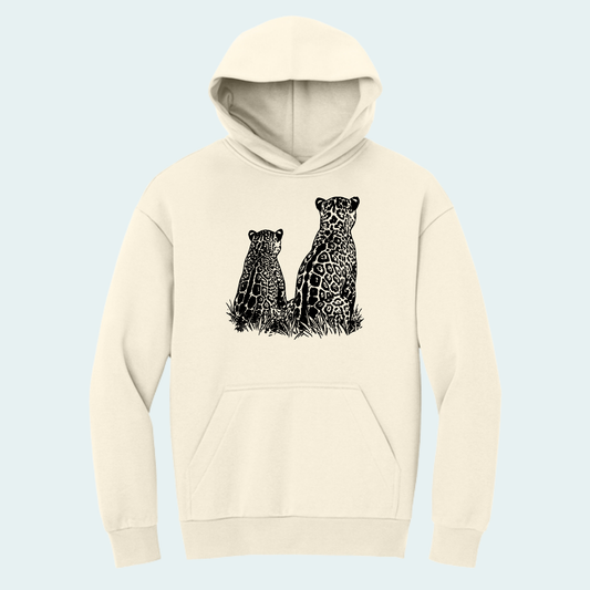 Two Jaguars -Fundraiser for Wild Cat Research and Management(Limited Edition for October) Heavyweight Fleece Hoodie