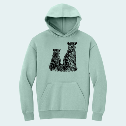 Two Jaguars -Fundraiser for Wild Cat Research and Management(Limited Edition for October) Heavyweight Fleece Hoodie