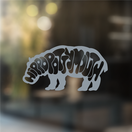 Hippopottymouth Hippo - Vinyl Decal (Made to Order)