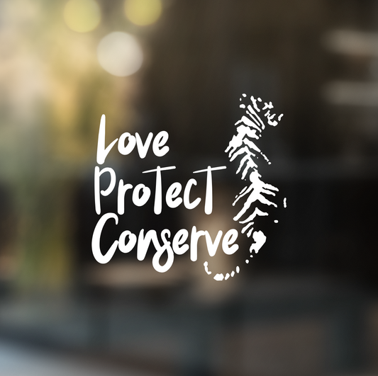 Tiger Stripes - Love Protect Conserve - Vinyl Decal