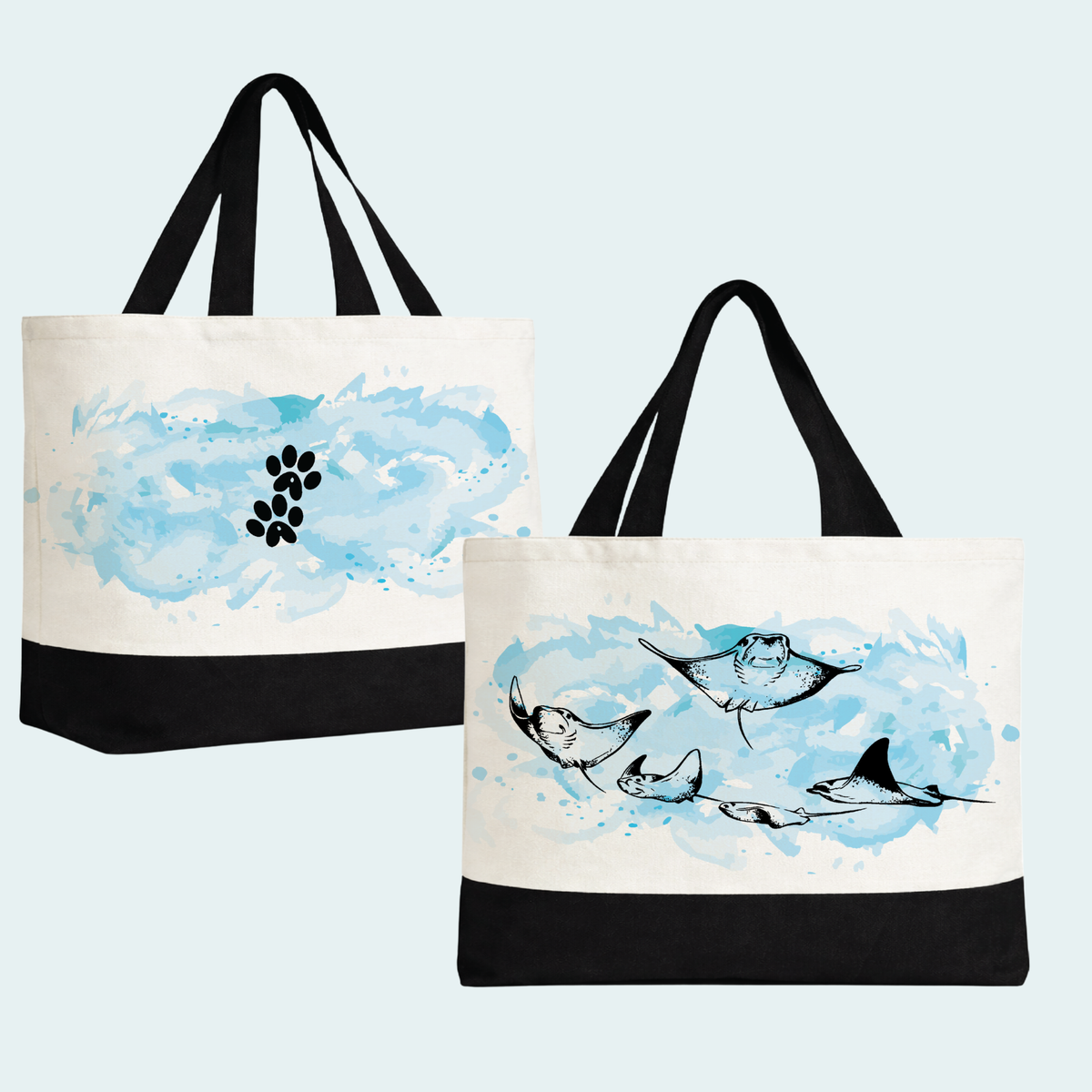 Cownose Rays (Limited Edition for October) Large Tote Bag