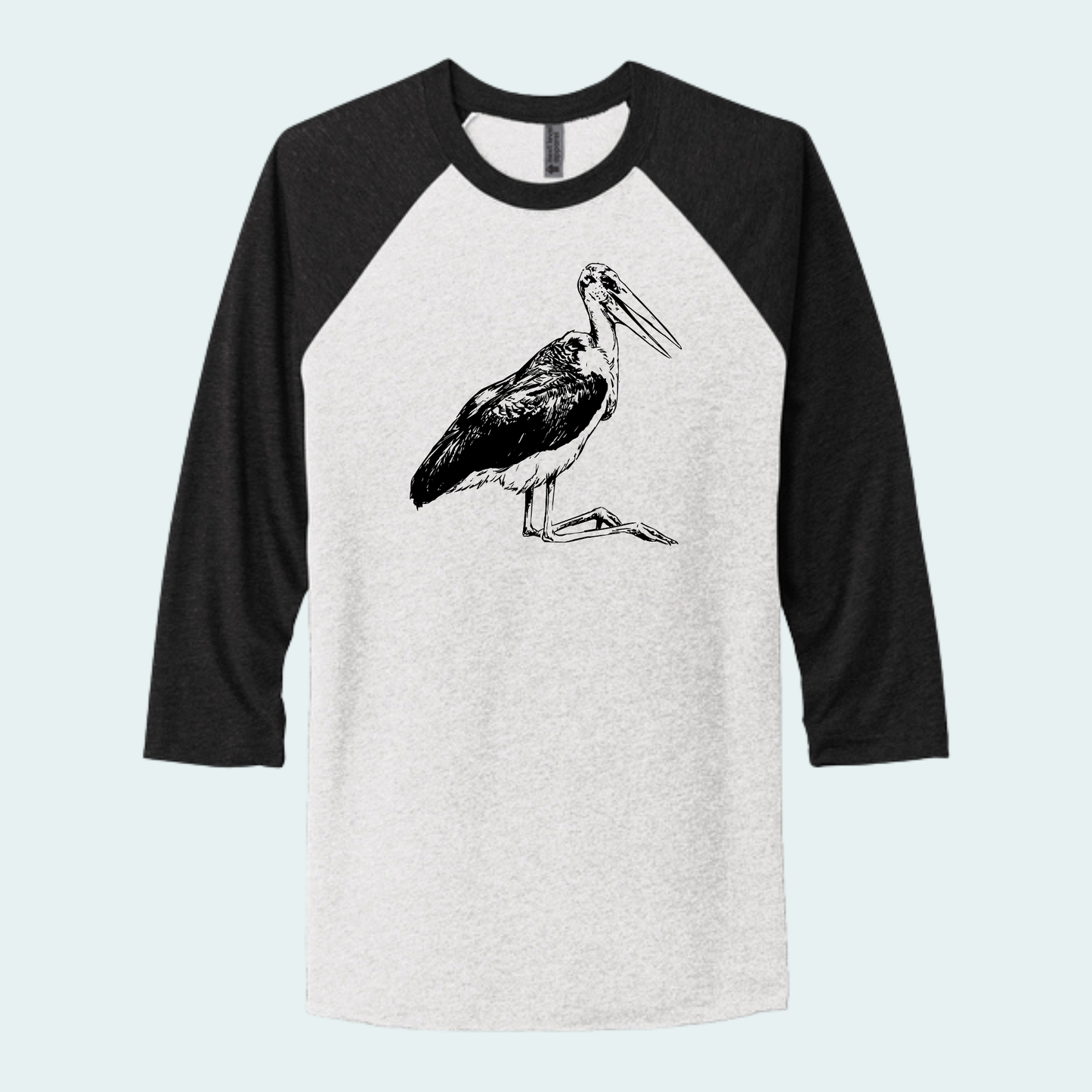 Marabou Stork (Limited Edition for August) Unisex 3/4-Sleeve Raglan Tee