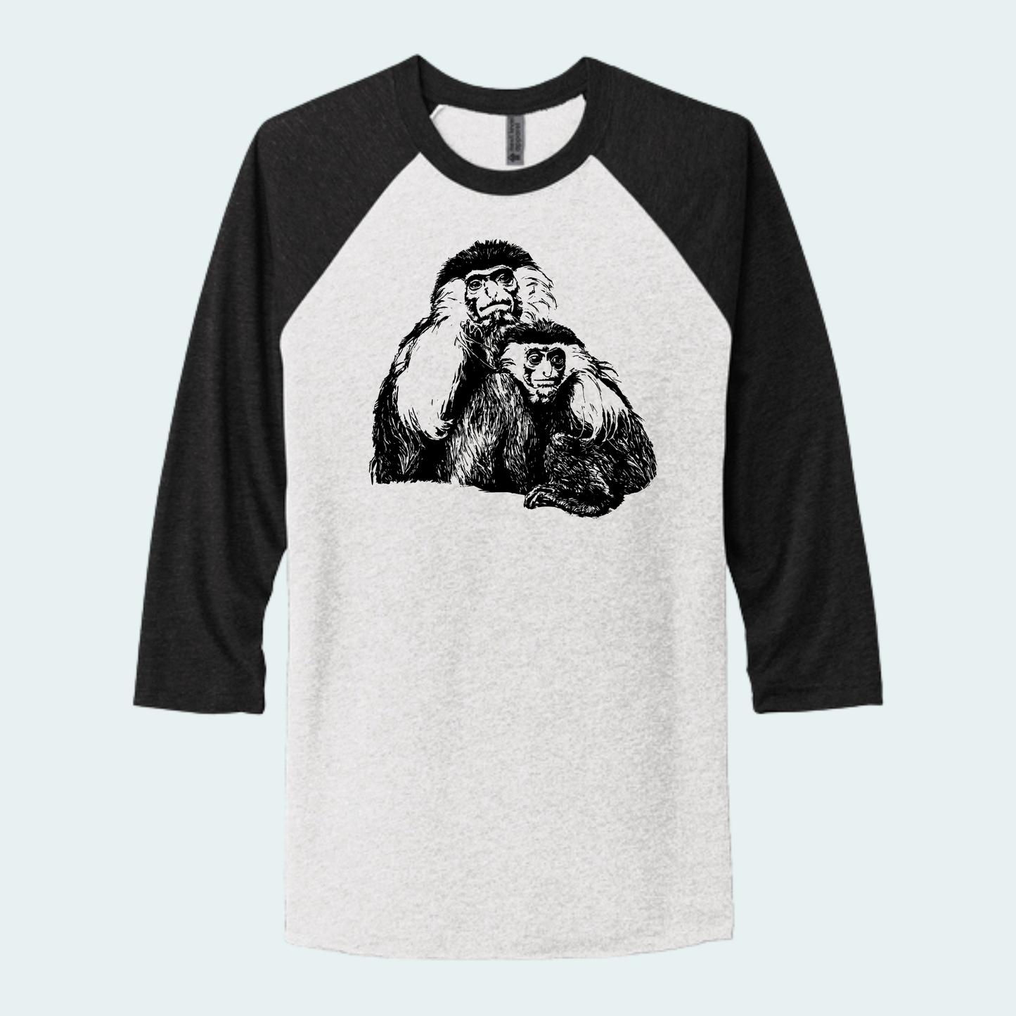 Angolan Colobus Fundraiser (Limited Edition for August) Unisex 3/4-Sleeve Raglan Tee