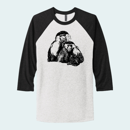 Angolan Colobus Fundraiser (Limited Edition for August) Unisex 3/4-Sleeve Raglan Tee